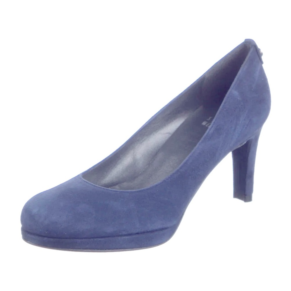 Stuart Weitzman Ponder Blue Suede Platform Heels 10